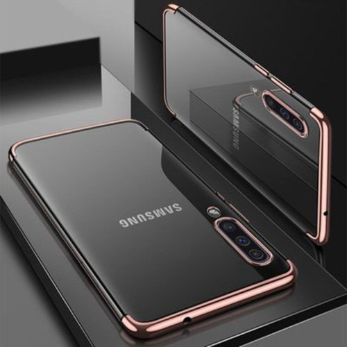 Samsung Galaxy A30S Kenarları Renkli Arkası Şeffaf Bosses Premium Silikon Kılıf