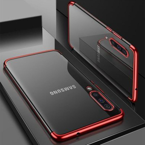 Samsung Galaxy A30S Kenarları Renkli Arkası Şeffaf Bosses Premium Silikon Kılıf