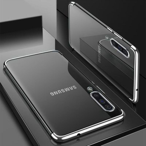 Samsung Galaxy A30S Kenarları Renkli Arkası Şeffaf Bosses Premium Silikon Kılıf