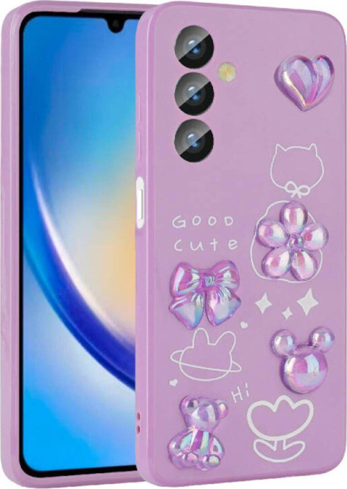 Samsung Galaxy A24 Kılıf Kabartma Figürlü Parlak Toys Silikon Kapak