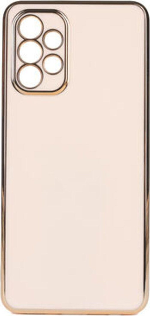 Samsung Galaxy A32 4G Parlak Yapılı Ve Kenarları Altın Görünümlü Şık Bark Premium Silikon Kılıf
