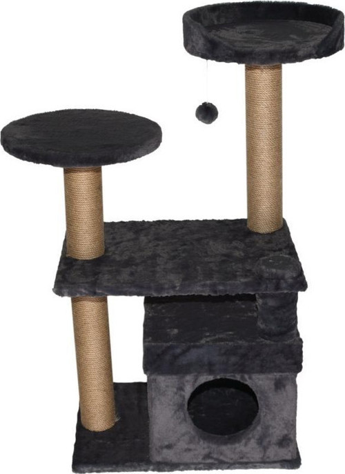 53x86x111 cm Kedi Oyun Evi ve Tırmalama Platformu Gri
