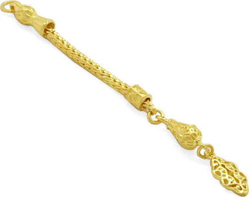 Anadolu Deseni Tasarım Gold Renk Kalın Zincirli 925 Ayar Gümüş Püskül