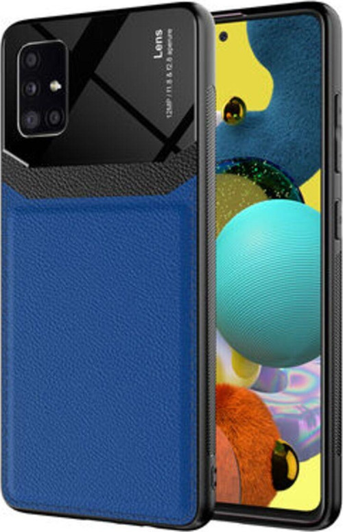 Samsung Galaxy A51 Şık Deri Görünümlü Sert Pc Emiks Premium Kılıf