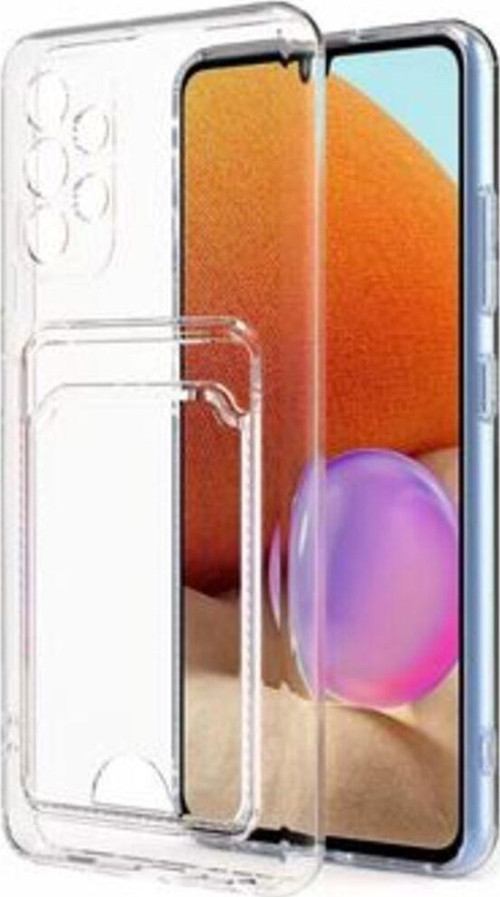Samsung Galaxy A32 4G Kılıf Kartlıklı Şeffaf Setra Clear Esnek Silikon Kapak