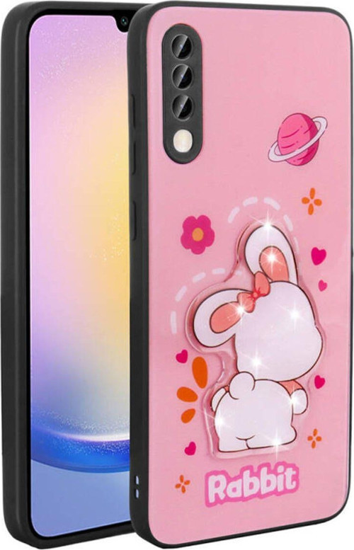 Samsung Galaxy A50 Parlak Kabartmalı Ve Sevimli Figürlü Şık Amas Silikon Kılıf