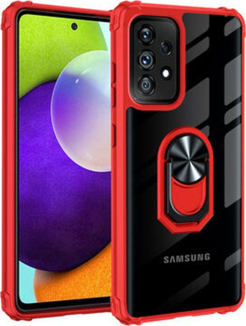Samsung Galaxy A52 Yüzüklü Ve Kenarları Renkli Köşe Korumalı Mola Premium Pc Silikon Kılıf