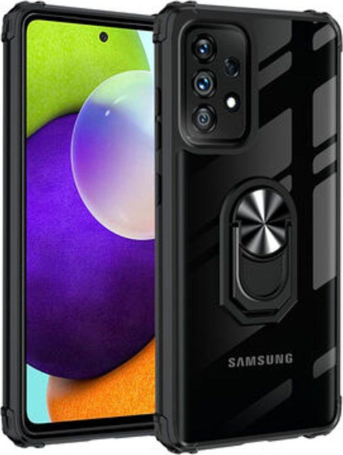 Samsung Galaxy A52 Yüzüklü Ve Kenarları Renkli Köşe Korumalı Mola Premium Pc Silikon Kılıf