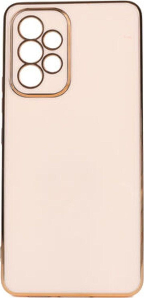 Samsung Galaxy A53 5G Parlak Yapılı Ve Kenarları Altın Görünümlü Şık Bark Premium Silikon Kılıf