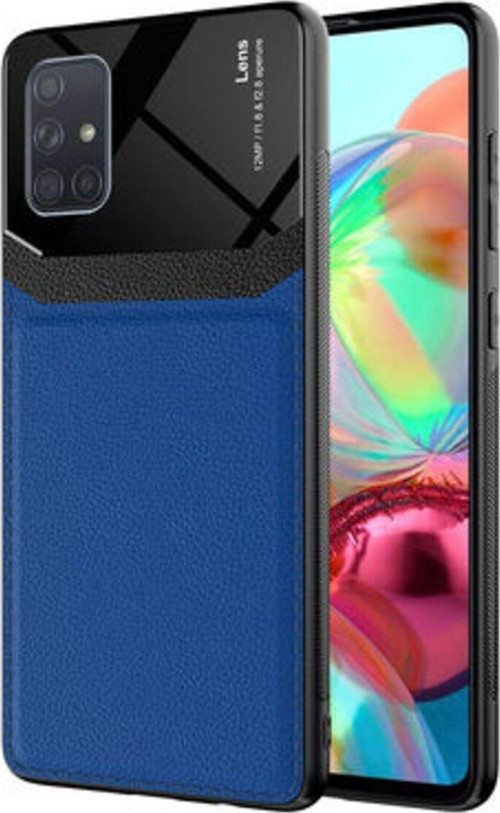 Samsung Galaxy A71 Şık Deri Görünümlü Sert Pc Emiks Premium Kılıf