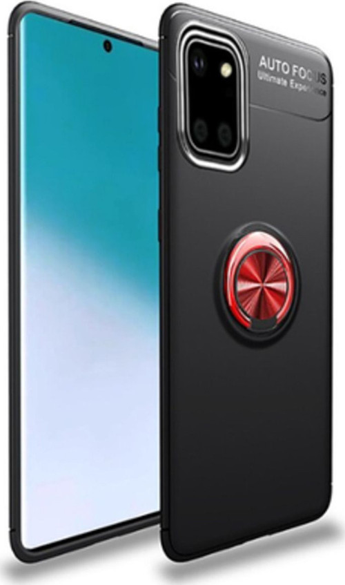 Samsung Galaxy A81 Ultra Koruma Sağlayan Stant Özellikli Yüzüklü Ravel Silikon Kılıf