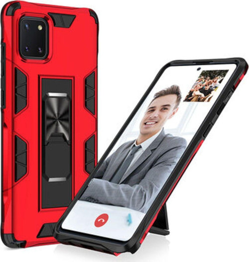 Samsung Galaxy A81 Stantlı Ve Tam Koruma Sağlayan Şık Volve Premium Sert Silikon Kılıf