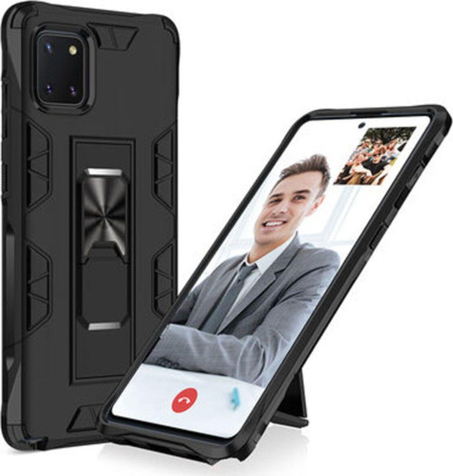 Samsung Galaxy A81 Stantlı Ve Tam Koruma Sağlayan Şık Volve Premium Sert Silikon Kılıf