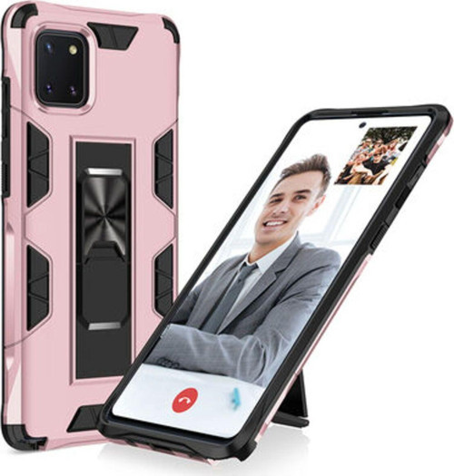 Samsung Galaxy A81 Stantlı Ve Tam Koruma Sağlayan Şık Volve Premium Sert Silikon Kılıf