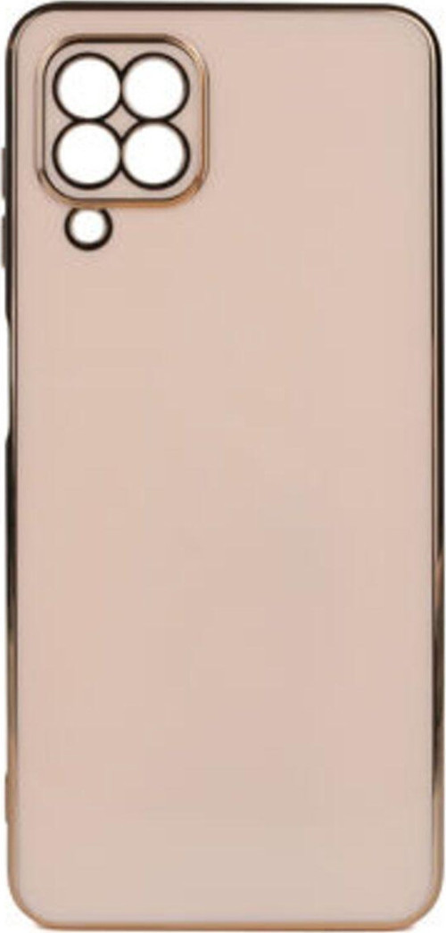 Samsung Galaxy M22 Parlak Yapılı Ve Kenarları Altın Görünümlü Şık Bark Premium Silikon Kılıf