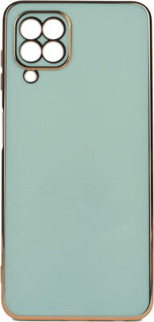 Samsung Galaxy M22 Parlak Yapılı Ve Kenarları Altın Görünümlü Şık Bark Premium Silikon Kılıf