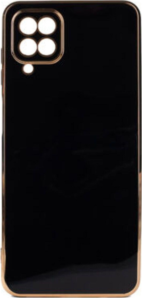 Samsung Galaxy M22 Parlak Yapılı Ve Kenarları Altın Görünümlü Şık Bark Premium Silikon Kılıf