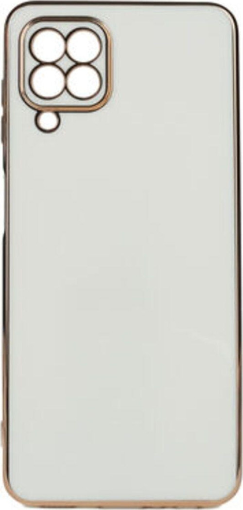 Samsung Galaxy M22 Parlak Yapılı Ve Kenarları Altın Görünümlü Şık Bark Premium Silikon Kılıf
