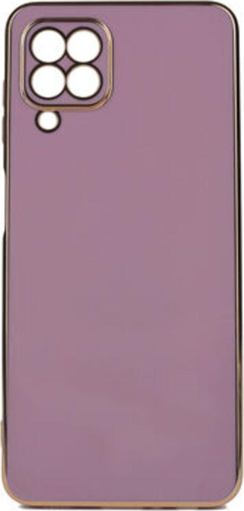 Samsung Galaxy M22 Parlak Yapılı Ve Kenarları Altın Görünümlü Şık Bark Premium Silikon Kılıf