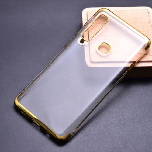 Samsung Galaxy A9 2018 Kenarları Renkli Arkası Şeffaf Bosses Premium Silikon Kılıf