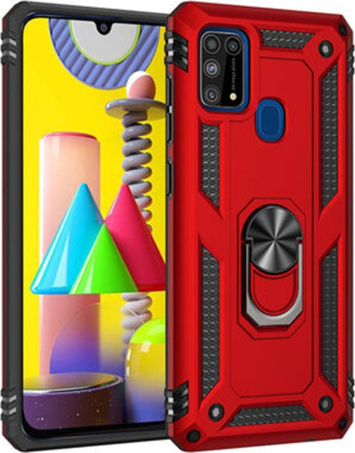 Samsung Galaxy M31 Çift Katmanlı Ve Yüzüklü Tam Koruma Vega Premium Kılıf