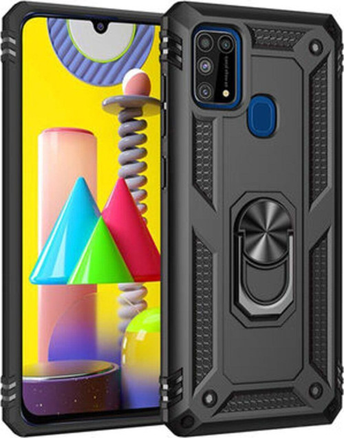 Samsung Galaxy M31 Çift Katmanlı Ve Yüzüklü Tam Koruma Vega Premium Kılıf