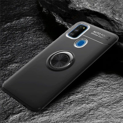 Samsung Galaxy M30S Ultra Koruma Sağlayan Stant Özellikli Yüzüklü Ravel Silikon Kılıf