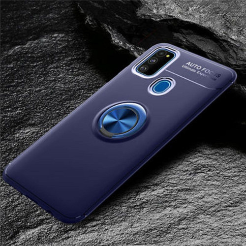 Samsung Galaxy M30S Ultra Koruma Sağlayan Stant Özellikli Yüzüklü Ravel Silikon Kılıf