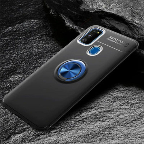 Samsung Galaxy M30S Ultra Koruma Sağlayan Stant Özellikli Yüzüklü Ravel Silikon Kılıf