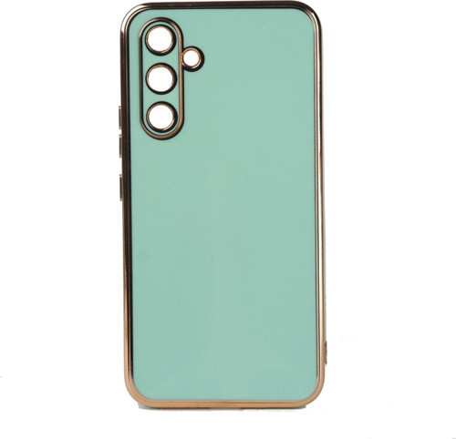Samsung Galaxy M14 Parlak Yapılı Ve Kenarları Altın Görünümlü Şık Bark Premium Silikon Kılıf