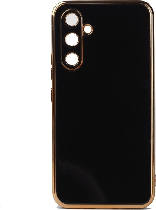 Samsung Galaxy M14 Parlak Yapılı Ve Kenarları Altın Görünümlü Şık Bark Premium Silikon Kılıf