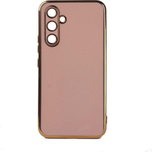 Samsung Galaxy M14 Parlak Yapılı Ve Kenarları Altın Görünümlü Şık Bark Premium Silikon Kılıf