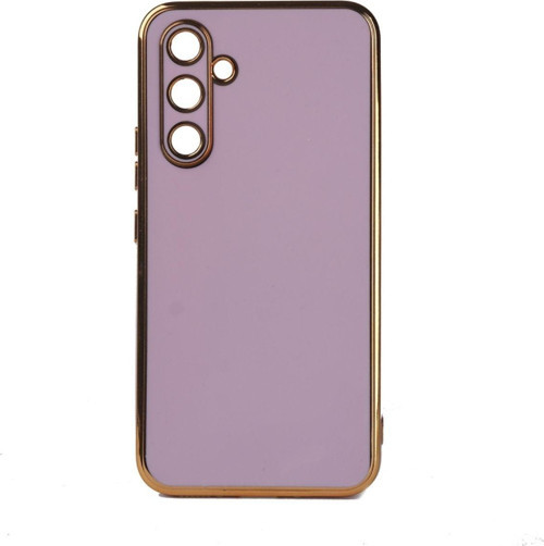 Samsung Galaxy M14 Parlak Yapılı Ve Kenarları Altın Görünümlü Şık Bark Premium Silikon Kılıf