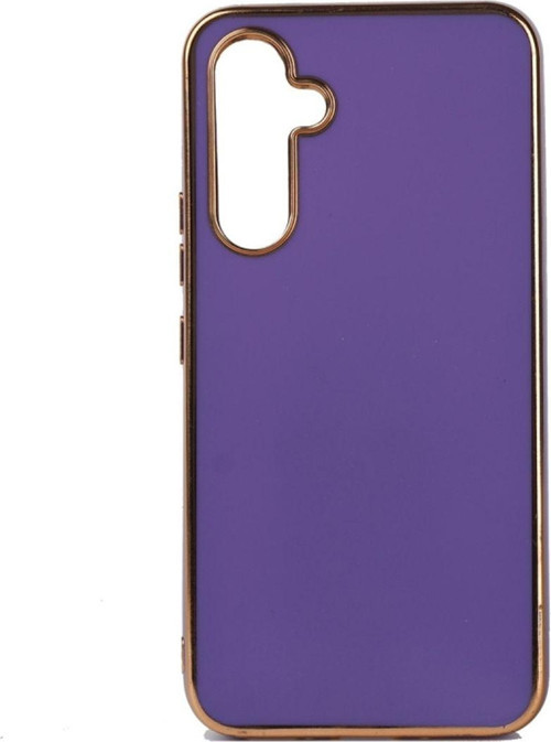 Samsung Galaxy M14 Parlak Yapılı Ve Kenarları Altın Görünümlü Şık Bark Premium Silikon Kılıf