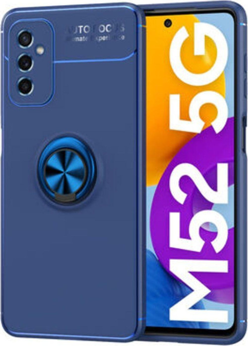 Samsung Galaxy M52 Ultra Koruma Sağlayan Stant Özellikli Yüzüklü Ravel Silikon Kılıf