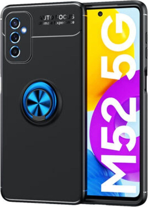 Samsung Galaxy M52 Ultra Koruma Sağlayan Stant Özellikli Yüzüklü Ravel Silikon Kılıf