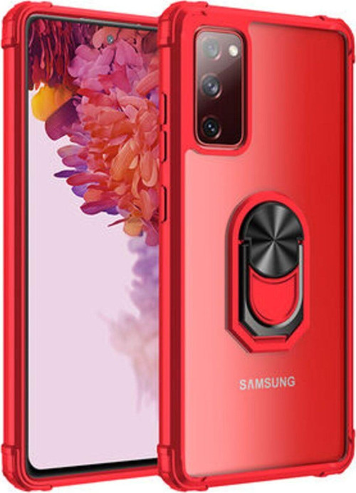 Samsung Galaxy S20 Fe Yüzüklü Ve Kenarları Renkli Köşe Korumalı Mola Premium Pc Silikon Kılıf