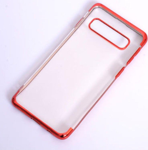 Samsung Galaxy S10E Kenarları Renkli Arkası Şeffaf Bosses Premium Silikon Kılıf