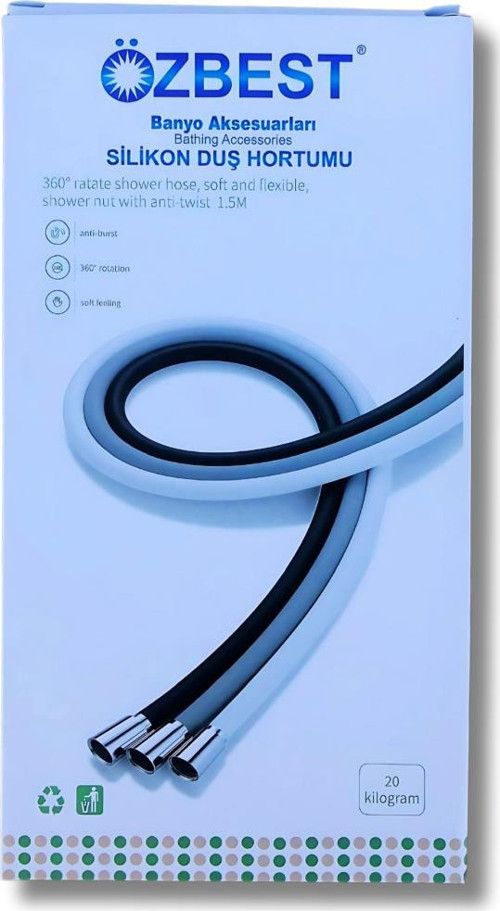 Silikonlu Duş Hortumu Gri 1.5m