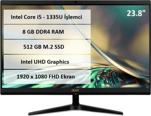 C24-1800 i5-1335U 8GB RAM 512GB SSD 23.8 inç FHD All in One PC DQ.BKMEM.006