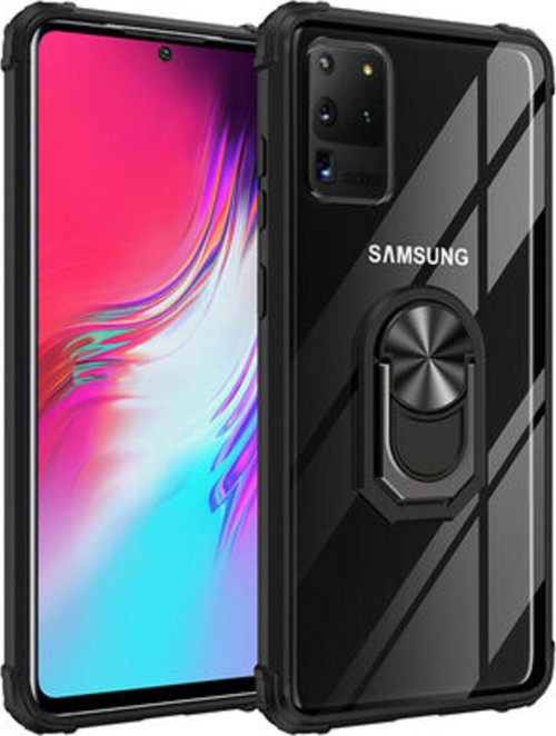 Samsung Galaxy S20 Ultra Yüzüklü Ve Kenarları Renkli Köşe Korumalı Mola Premium Pc Silikon Kılıf
