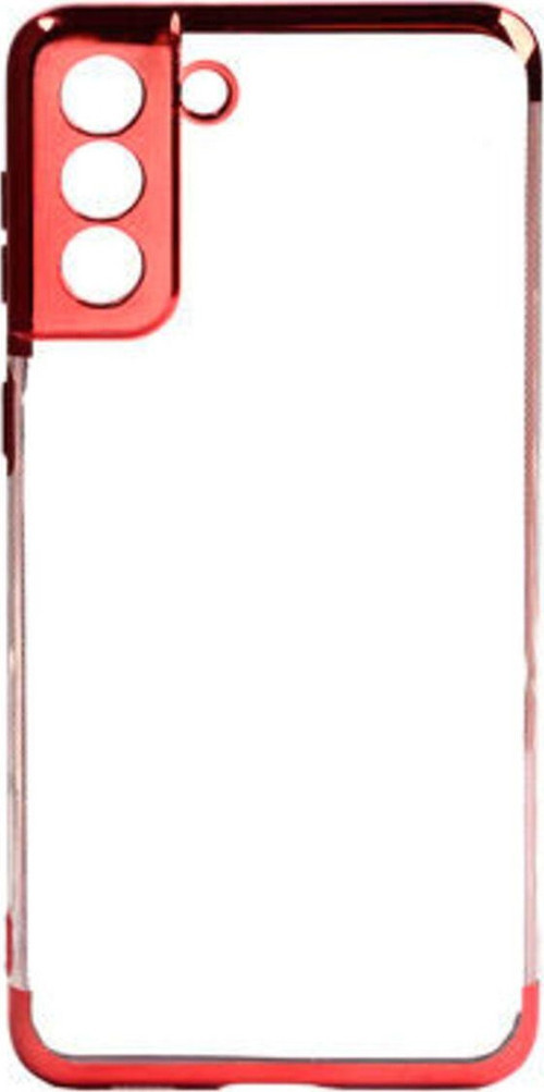 Samsung Galaxy S21 Kenarları Renkli Arkası Şeffaf Bosses Premium Silikon Kılıf