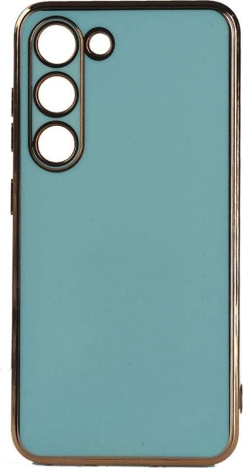 Samsung Galaxy S23 Parlak Yapılı Ve Kenarları Altın Görünümlü Şık Bark Premium Silikon Kılıf