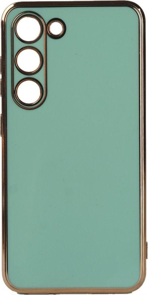 Samsung Galaxy S23 Parlak Yapılı Ve Kenarları Altın Görünümlü Şık Bark Premium Silikon Kılıf