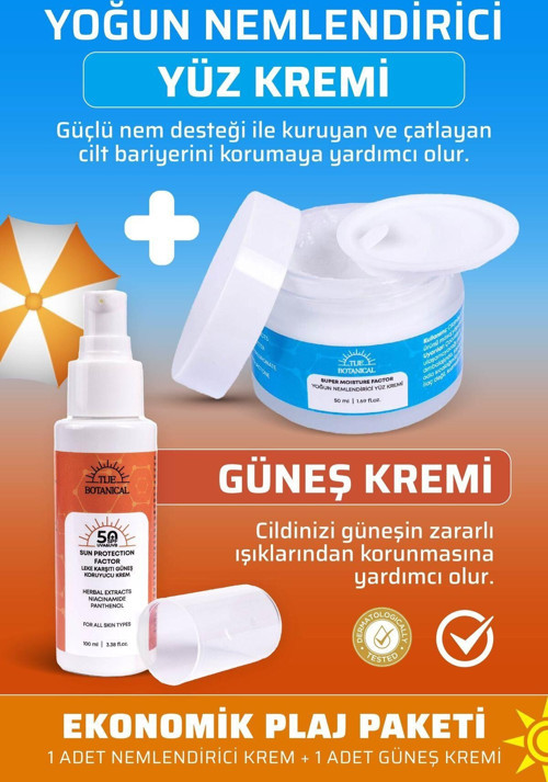 (İkili Ürün) Nemlendirici Yüz Kremi Ve İkili Ekonomik Güneş Kremi