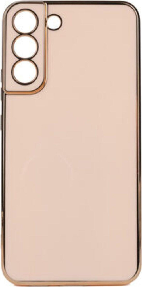 Samsung Galaxy S22 Plus Parlak Yapılı Ve Kenarları Altın Görünümlü Şık Bark Premium Silikon Kılıf