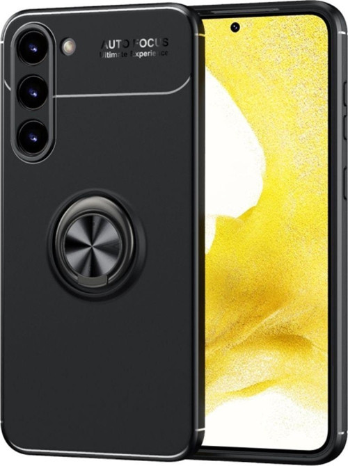Samsung Galaxy S23 Plus Ultra Koruma Sağlayan Stant Özellikli Yüzüklü Ravel Silikon Kılıf