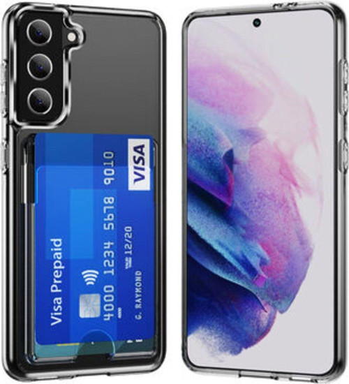 Samsung Galaxy S23 Plus Şeffaf Kart Bölmelli Sert Ensa Premium Silikon Kılıf