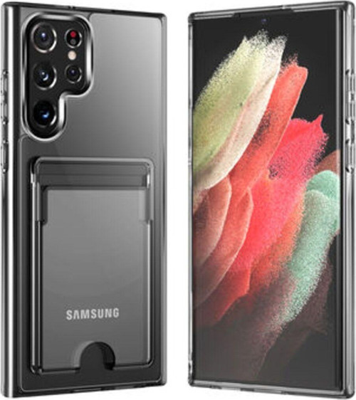 Samsung Galaxy S23 Ultra Şeffaf Kart Bölmelli Sert Ensa Premium Silikon Kılıf
