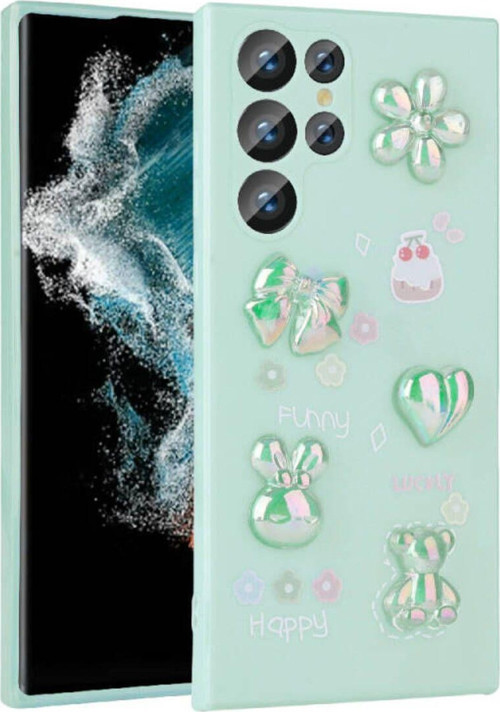Samsung Galaxy S23 Ultra Kılıf Kabartma Figürlü Parlak Toys Silikon Kapak